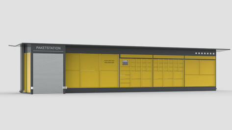 Neumaier parcel station for companies with special cpmpartment sizes, double-sided loading and central control station.